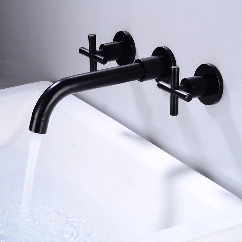 Cross Handles Wall mounted Bathroom Faucet