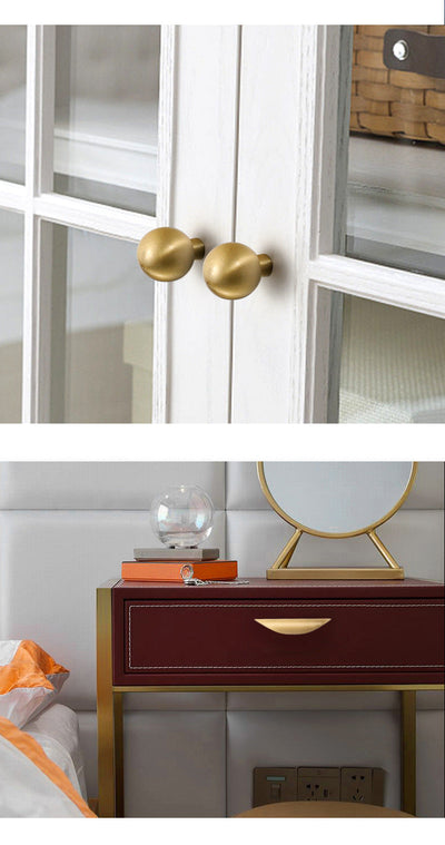 Brushed gold cabinet door handles and knobs