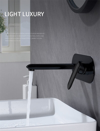 Rose Gold-Brushed Gold-Gold- Grey Gun Wallmounted Single Lever Bathroom Faucet