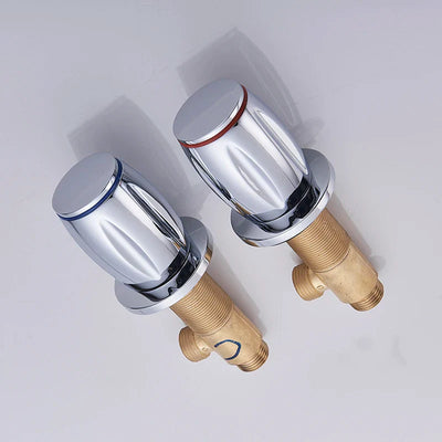 Luxury Crystal Ball Replacement Handle for Bathroom Basin Faucet 2 Pcs Hot and Cold Water Mixer Tap Handles