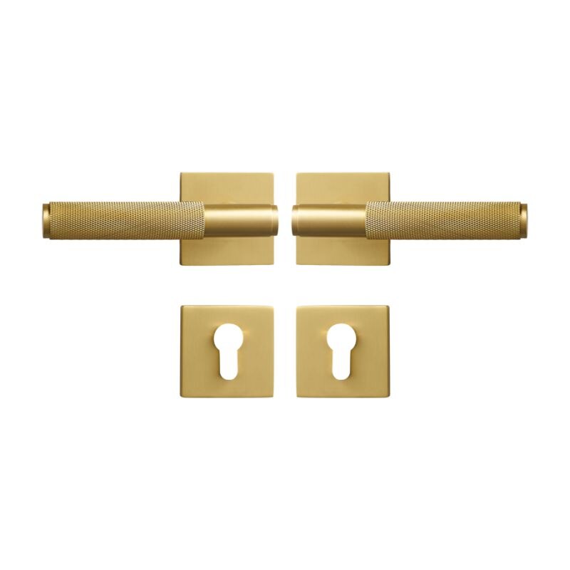 Brushed Gold Modern Interior Door Passage Lock Set