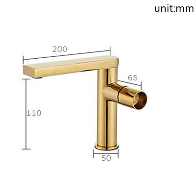 Chrome single hole bathroom faucet