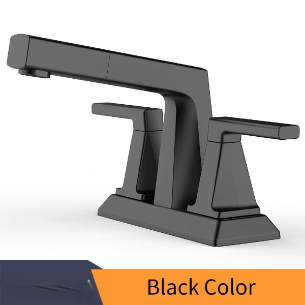 Black 4" inch wide spread bathroom faucets