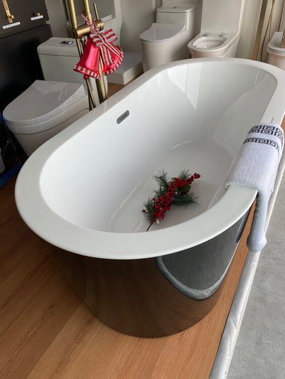 Black Freestanding Tub Oval Shape 59"