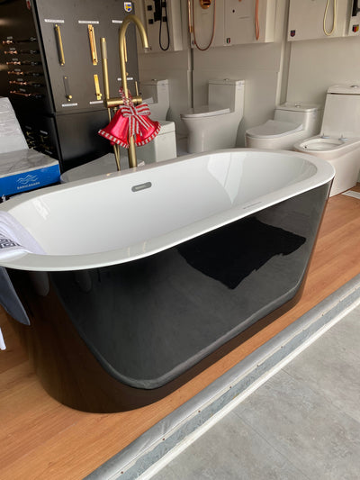 Black Freestanding Tub Oval Shape 59"