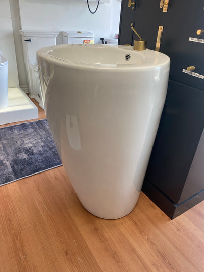 Showroom Display Ceramic  Round Floor Freestanding Basin Pedestal Sink
