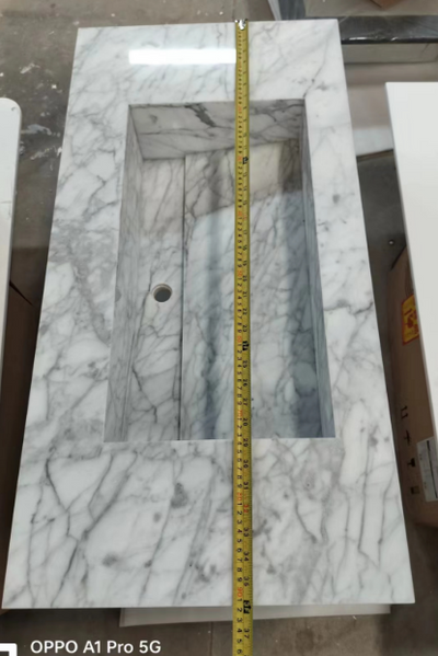 CUSTOM-TITUS-Marble Exposed 36 Wall mounted with Back lit LED mirror  36" X 52" completed set