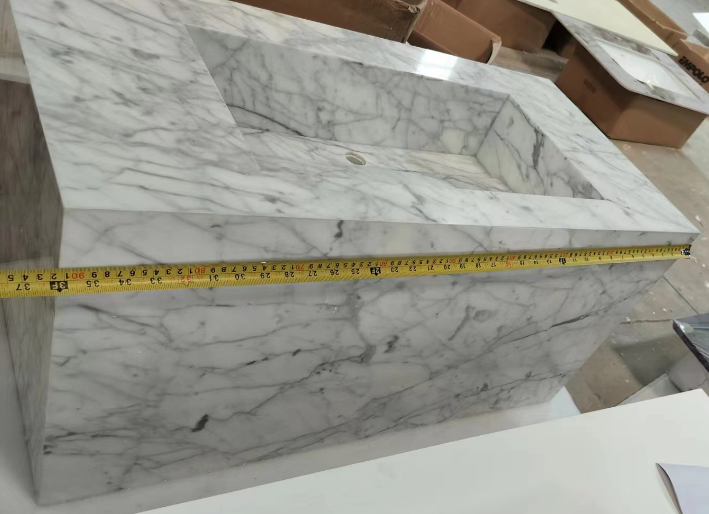 CUSTOM-TITUS-Marble Exposed 36 Wall mounted with Back lit LED mirror  36" X 52" completed set