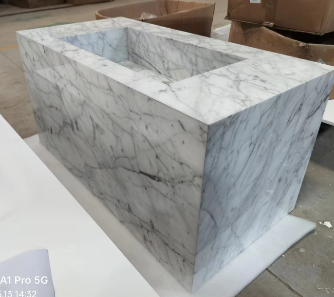 CUSTOM-TITUS-Marble Exposed 36 Wall mounted with Back lit LED mirror  36" X 52" completed set