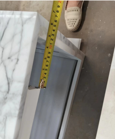 CUSTOM-TITUS-Marble Exposed 36 Wall mounted with Back lit LED mirror  36" X 52" completed set