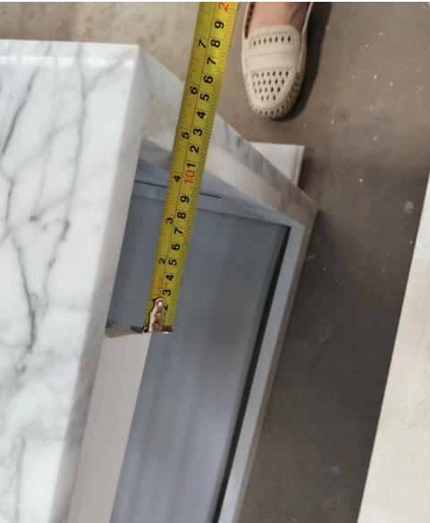 CUSTOM-TITUS-Marble Exposed 36 Wall mounted with Back lit LED mirror  36" X 52" completed set