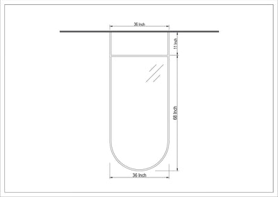 Oval 2 pole  1 side Brushed Gold LED Ceiling Mount Mirror