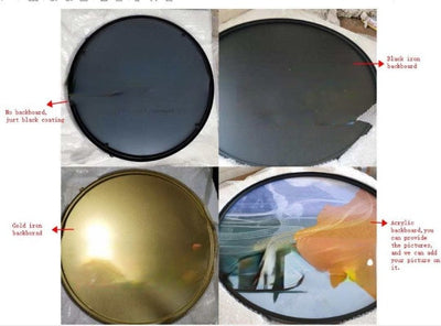 Custom-Black round ceiling mount round led mirror