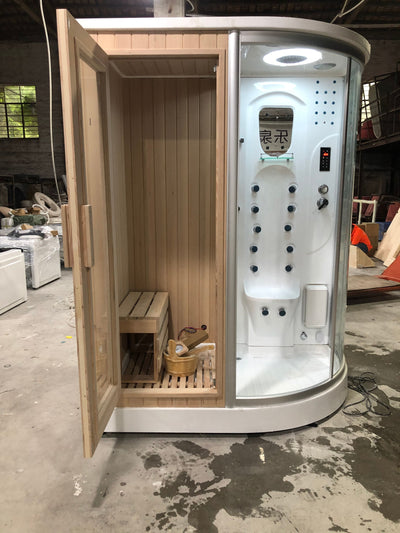 Multi Function Cabin Steam shower and Sauna Room with red canadian cedar wood System 806