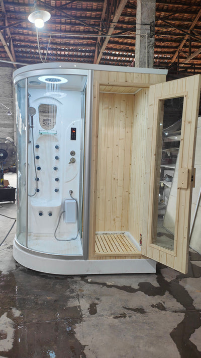 Multi Function Cabin Steam shower and Sauna Room with red Canadian MAPLE wood System 806