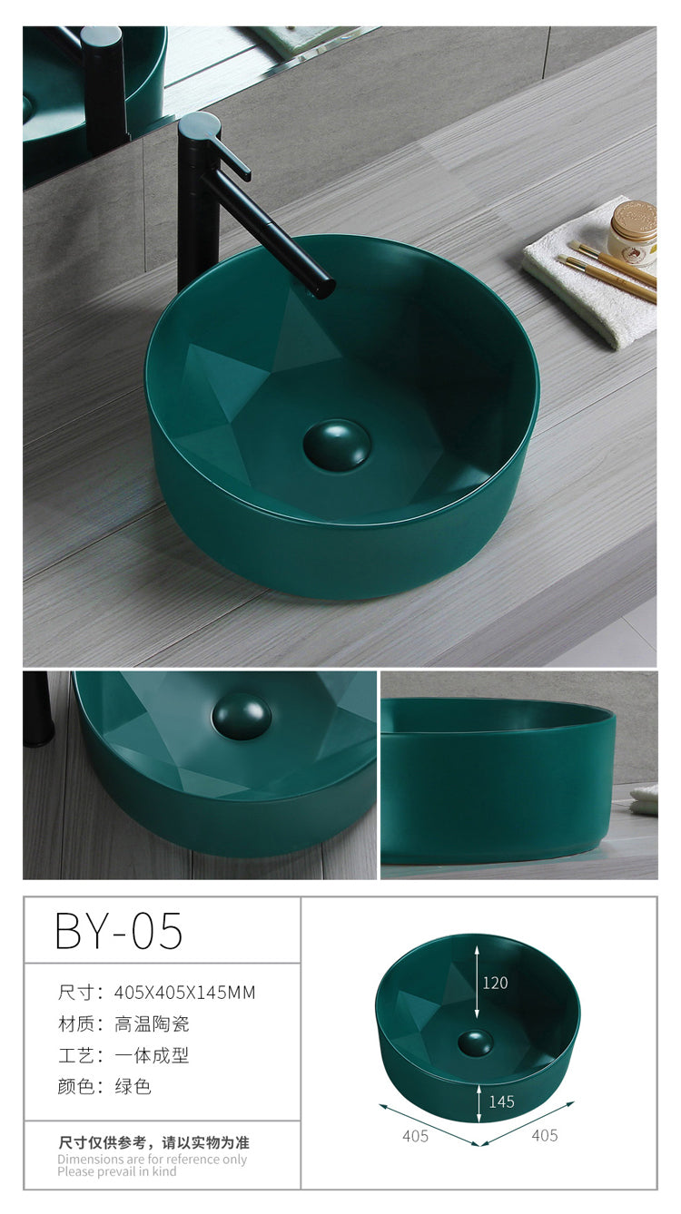 Matte Green Rectangular Vessel Sink