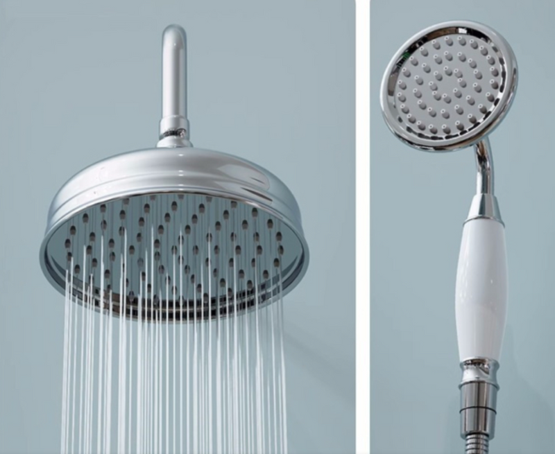 Victoria-Gold-Chrome  Polished Brass Victorian Exposed Thermostatic Shower system