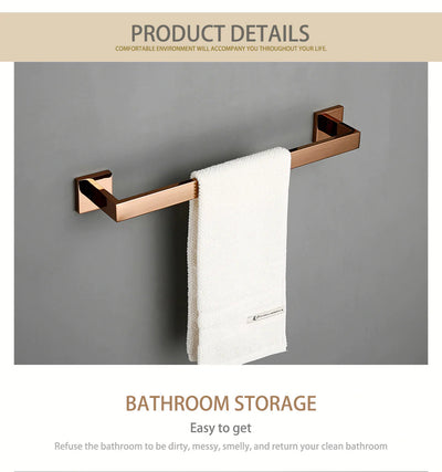 Rose Gold Polished bathroom accessories