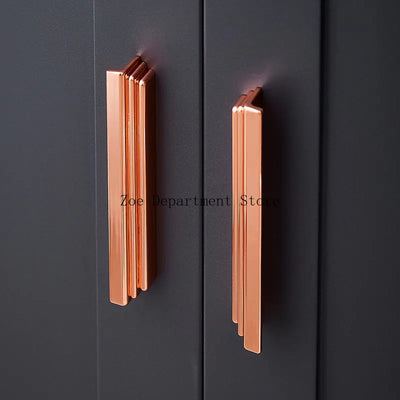 Copper satin Nordic design cabinet door handles and knobs