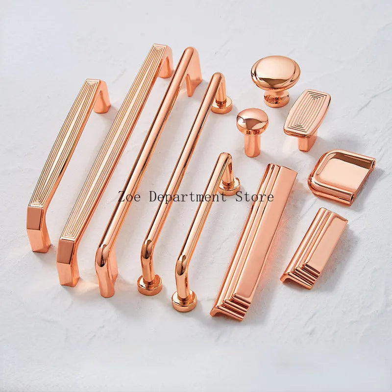 Copper satin Nordic design cabinet door handles and knobs