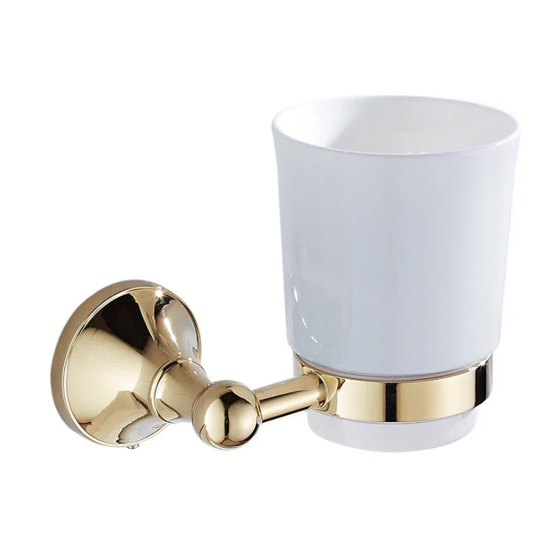 Gold polished victorian traditional bathroom accessories