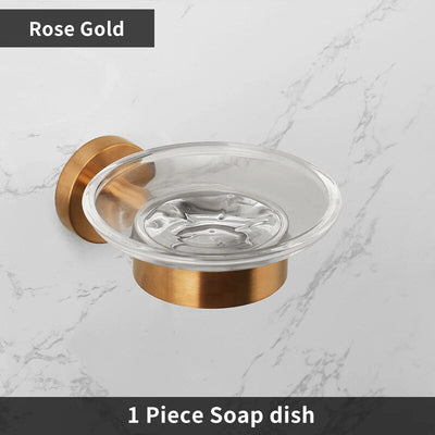 Brushed Rose gold traditional bathroom accessories