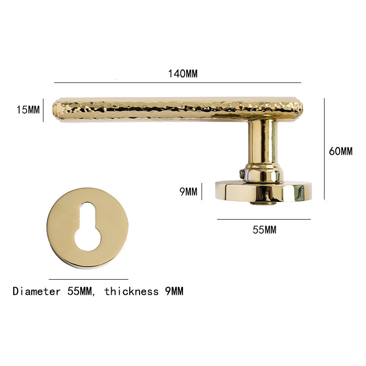 Nordic Gold Polished Round Interior door lock set