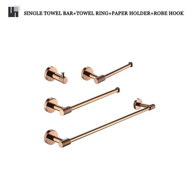 Milano- Round Rose gold polished bathroom accessories set