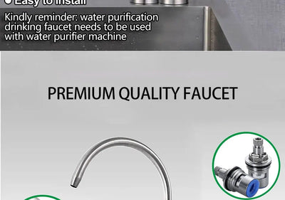 Brushed Nickel Reverse Osmosis Water Purifier Faucet Kitchen Filter Faucet