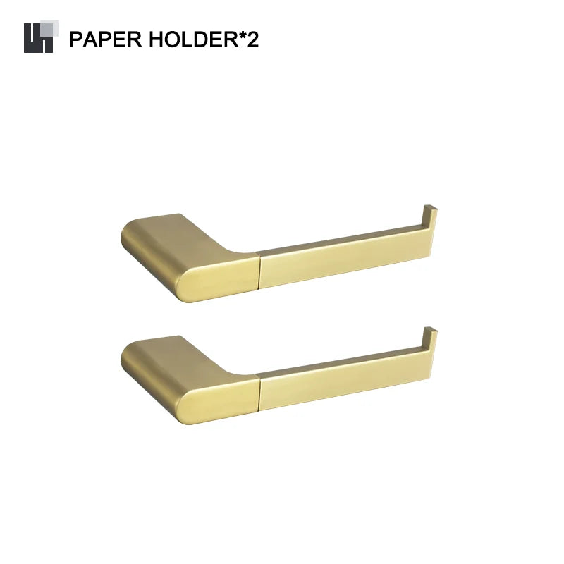 Brushed Gold  Bathroom Accessories Hardware Towel Bar Rail Toilet Paper Holder Towel Rack Hook Toilet Brush Soap Dispenser