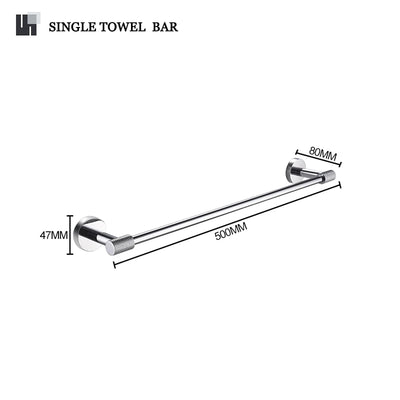 CARA-Chrome Bathroom Accessories Set Wall Mount Knurled Bath Shelf Robe Hanger Toilet Paper Holder Towel Bar Rack Stainless Steel