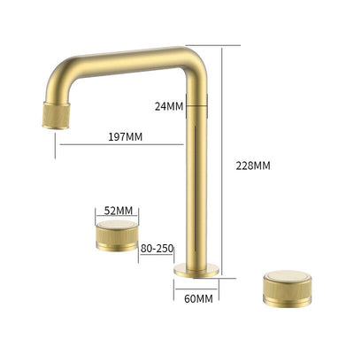 Nordic 8" Inch wide spread bathroom faucet