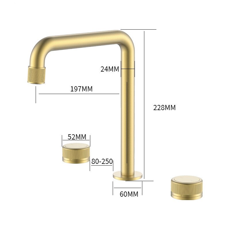 Nordic 8" Inch wide spread bathroom faucet