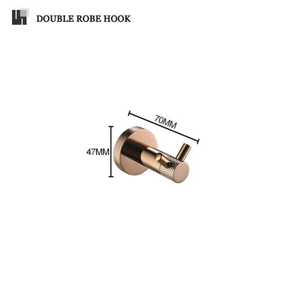 Milano- Round Rose gold polished bathroom accessories set