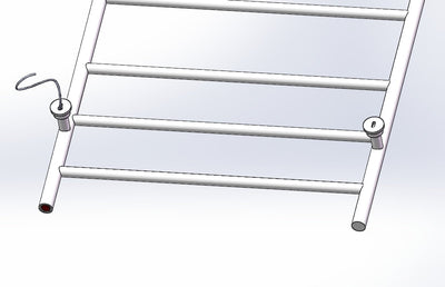 Chrome round electrical towel warmer rail 39"x18"