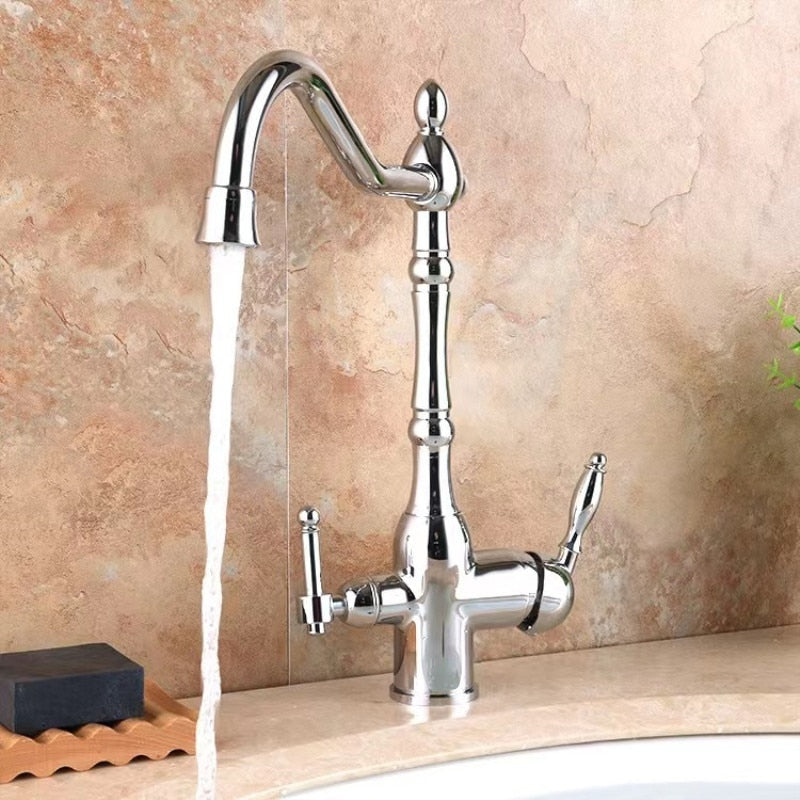 Gold polished Brass Victorian 2 Way Function Reverse Osmosis and Kitchen Faucet