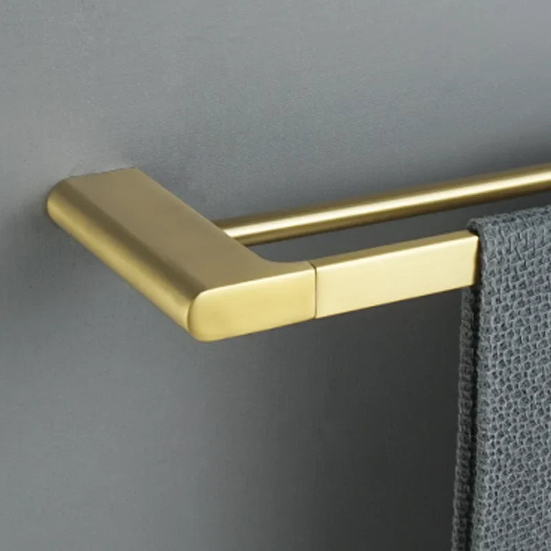 Brushed Gold  Bathroom Accessories Hardware Towel Bar Rail Toilet Paper Holder Towel Rack Hook Toilet Brush Soap Dispenser