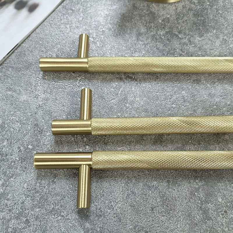 New Nordic Design Brushed Gold Cabinet door knobs and handles