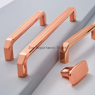 Copper satin Nordic design cabinet door handles and knobs