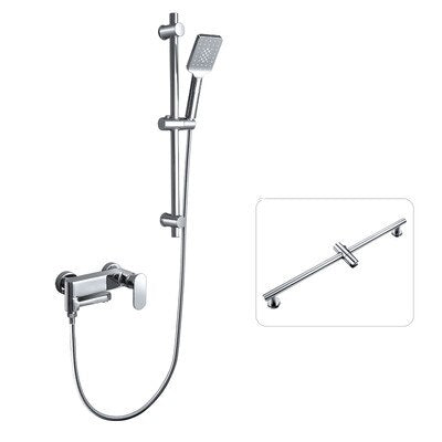 Exposed slide bar shower set