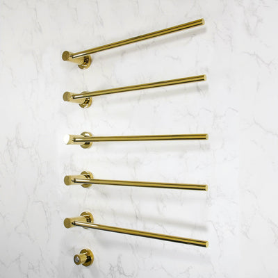 Brushed gold CSA clean sleek euro design hardwire towel warmer