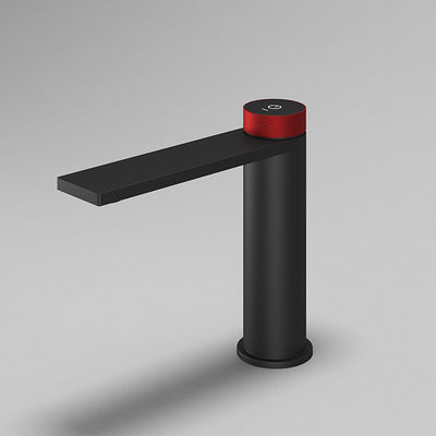 Brushed gold-Black with red-Black- Grey Gun with red Single hole bathroom faucet