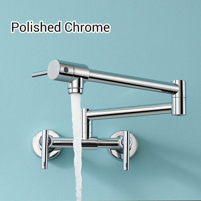 Black hot and cold water mixer wall mounted pot filler faucet