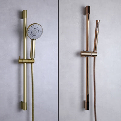 Rose gold - brushed gold- Black Matte sliding shower bar