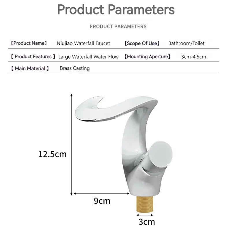 Boomerang Waterfall design single hole bathroom faucet