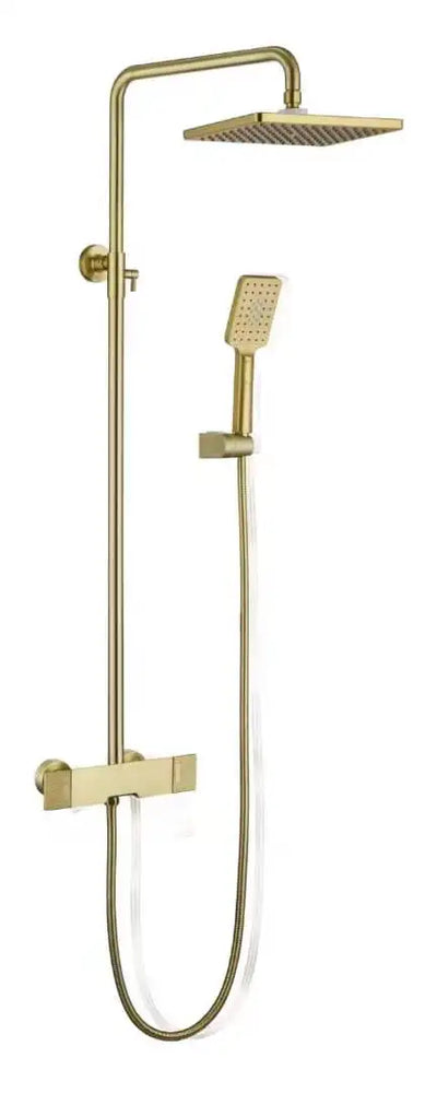 Brushed Gold Shower Set Rainfall  Faucet Bathroom Wall Gold Brush Shower Mixer Hot and Cold Bath Shower Mixer Tap