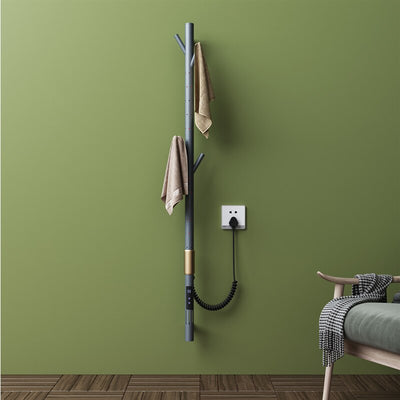 Brushed gold wall mounted electric digital program towel warmer