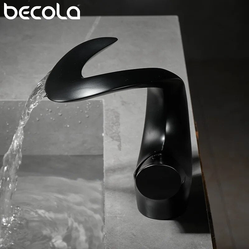 Boomerang Waterfall design single hole bathroom faucet