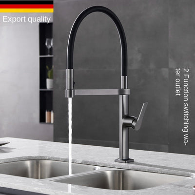 Gun grey -Matte Black Tall 22" Kitchen Island dual spray faucet