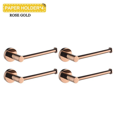 Round rose gold polished bathroom accessories set